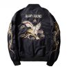 AmberHeard Fashion Spring Autumn Men Jacket Streetwear Dragon Eagle Embroidery Japan Black Bomber Jacket MA1 Flight Aviator Coat