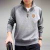 Man Hoodies 3Xl Casual Long Sleeve Autumn Spring Stand Men Sweatshirts Loose Fashion Solid Color Male Clothing A3418