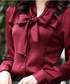 S-XXXL 2018 New Fashion Women Long Sleeve Chiffon Blouse Shirt Lace V-neck Collar Lantern Sleeve Women Blouse Tops