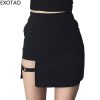 Sexy Spy Women's Skirts Mini Asymmetrical Saias Black High waist Female Jupe 2017 Design Faldas Female Personality Party Skirt