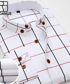 2016 New Oxford Plaid Casual Men's Shirt Slim Fit Formal&Business Occupation Man Shirts Spring Long Sleeve Men Dress Shirt M038