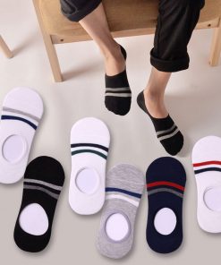 3 Pair Invisible Boat Socks Short Cotton Blends Male Ankle Socks Low Cut Shoe Liner Mens Socks Invisible Mens Slippers Non-slip