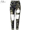 2018 Autumn Joggers Women Pants Military Female Army Camo Pants Female High Waist Camouflage Jeans Green Pants Leggings Trousers