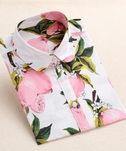 Dioufond Women Cotton Shirts Fashion Vintage Blouses 5XL Plus Size Shirt Print Blusas Floral Women Blouse Long Sleeve Female Top