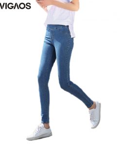 2018 Fall New Korean Women Jeans Slim Wash Jeans High Elastic Push Up Jeans Leggings Basis Denim Pencil Pants Skinny Jeans Woman