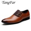New Men Formal Shoes Pointed Toe Big Size 45 47 Men Business Dress Leather Shoes Solid Male Flats High Quality