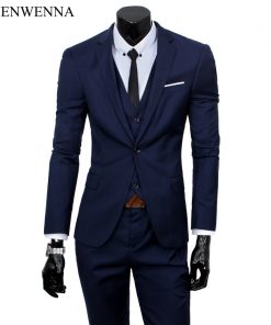 2019 New Men Suits One-Buckle Brand Suits Jacket Formal Dress Men Suit Set Men Wedding Suits Groom Tuxedos (Jacket+Pants+Vest)