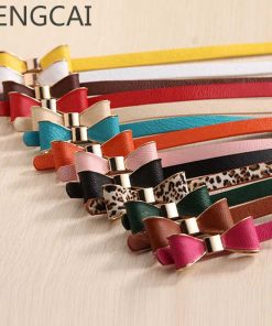 2017 Female Belts for Women Style Summer 13 Color Women Belt Luxury Brand Colorful Bow Leather Belt Ladies Waist Ceinture Femme