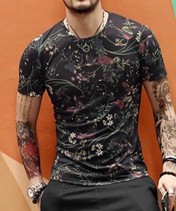 new spring men's digital printing short sleeved T-shirt cotton casual tops tees Fitness Mens T-shirt brand clothing T4315