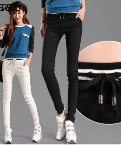 #5203 2018 Spring Summer Harem pants women Casual Fashion Thin trousers women White/Black leggings Joggers women Pantalon mujer