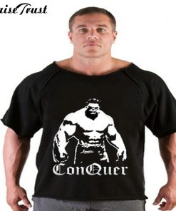 fitness men T-shirt 2019 Summer fitness men Print bodybuilding wear shirt Brand vest Plus Size Rag tops T-shirt