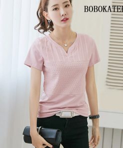 BOBOKATEER cotton shirt women blouses plus size embroidery blouse femme ete 2019 short sleeve summer tops blusas camisa feminina
