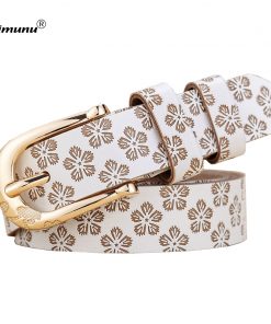 [HIMUNU] 2017 Cintos Femininos Fashion 100% Genuine Leather Women Belts Metal Pin Buckle Leather Belts For Women