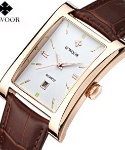 2019 New Luxury Brand WWOOR Men's Watches Quartz Watch Male Wristwatch leather Strap Waterproof Clocks relogio masculino relojes