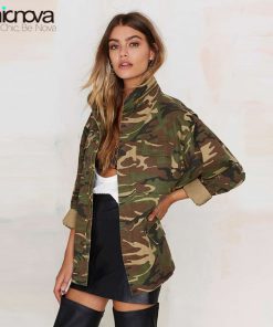 2016 New camo jacket women plus Size Long Sleeve Denim Jacket Zipper closure Women's Jacket Coat TA02801030329