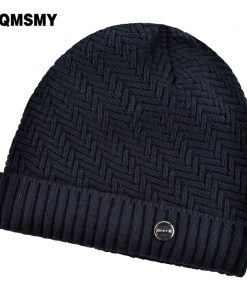 Winter hats for men bilayer knitted wool cap plus velvet thicker women hat beanies for autumn men bad hair day bonnet gorros