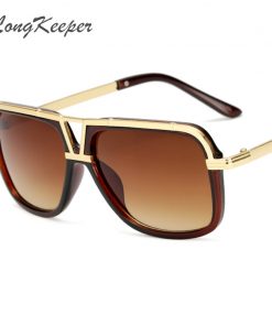 LongKeeper Men's Sunglasses New Big Frame Goggle Summer Style Brand Design Sun Glasses Gafas De Sol UV400 KP18002