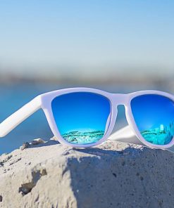 Dokly Unisex white frame blue lens Sunglasses Mirror Oculos Sun Glasses Gafas De Sol fashion Sunglasses Men and Women sunglasses