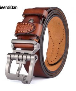 2018 New designer high quality luxury brand 100% cow genuine leather pin buckle belts for men male fashion business men belts