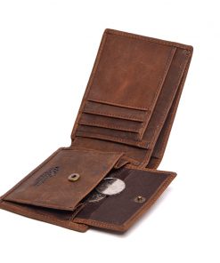 Real Leather Wallet Men Organizer Wallets Brand Vintage Genuine Leather Cowhide Short Men's Wallet Purse With Coin Pocket TW1653