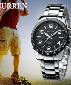 CURREN Mens Watches Top Brand Luxury Military Wrist Watches Steel Men Business Watch Clock Waterproof Relogio Masculino xfcs