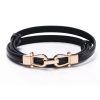 High quality Black Cowskin Belt for Lady women's belt luxury thin belt brand belts Geometric Agio Pin Buckle leather belt