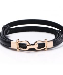 High quality Black Cowskin Belt for Lady women's belt luxury thin belt brand belts Geometric Agio Pin Buckle leather belt