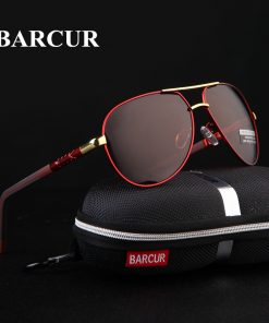 BARCUR Aluminum Magnesium Men's Sunglasses Men Polarized Coating Mirror Glasses oculos Male Eyewear Accessories For Men