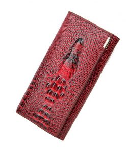 Genuine Leather Women Wallet crocodile head cowhide wallet fashion ladies wallet 3D long section designer trend woman wallet