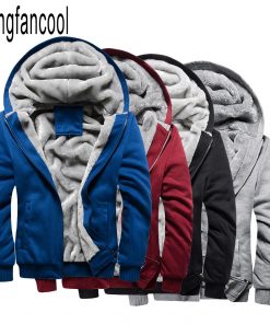 fengfancool Brand Mens Hooded Blank pattern Fleece Hoodies Men Sweatshirt Thick Warm Hoodie Male Sudaderas Hombre Size Coat