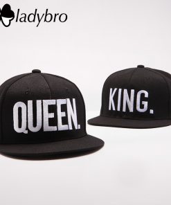 Ladybro Lovers Letter Hip Hop Cap Women Men Hat Cap King. Queen. Cap Male Female Snapback Street Bone Brand Black Baseball Cap