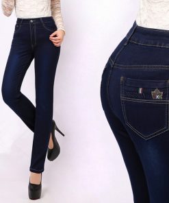 27-38 Size Autumn Brand Jeans Femme Slim Straight High Waist Cotton Plus Size Denim Jeans Womens Pants For Women Jeans