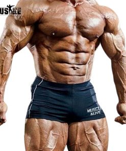 MUSCLE ALIVE Slim Men's Shorts Compression Short Masculino Men Bodybuilding Leggings Clothing Active bermudas masculina de marca