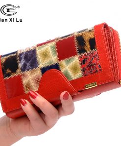 Qianxilu Brand 3 Fold Genuine Leather Women Wallets Coin Pocket Female Clutch Travel Wallet Portefeuille femme cuir