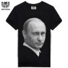 [Men bone] Cotton Men T-Shirt Black Tshirt Mr Putin Print Rock Hip Hop Punk Heavy Metal Black Tee Homme Camisa Masculina