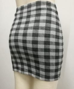 1 pc spring and summer Women Skirt High Waist Pencil Skirts Elastic Slim Office Black and plaid Skirt Two styles