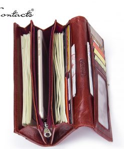 CONTACT'S Genuine Leather Women Wallets Lady Purse Long Alligator Wallet Elegant Fashion Female Women Clutch With Card Holder