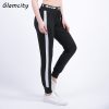 Women LOVE Letter Sweatpant Side Stripe Harem High Waist Loose Casual Drawstring Jogger Pant Black with White Female Trousers