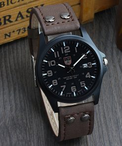 Brand men watch New mans clock Men's Date Leather Strap watches Sport Quartz Military Wristwatch relatio masculine 4 color
