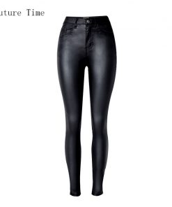 2019 Fashion Women Jeans,fitting High Waist slim Skinny woman Jeans,Faux leather jeans,stretch Female jeans,pencil pants C1075