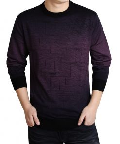 A New Spring Men's Geometric Irregular Pattern Long Sleeve Crew Neck Hanging With High-end Men's Sweater