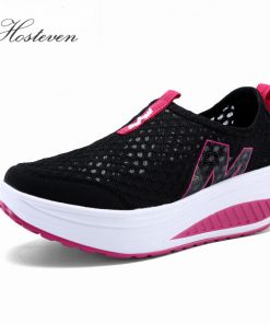 New Women's Shoes Casual Sport Fashion Shoes Walking Flats Height Increasing Women Loafers Breathable Air Mesh Swing Wedges Shoe