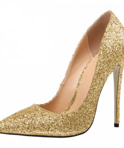 ARQA Women High heels Lady Pumps Glitter Pointed Toe Thin heels Sexy Wedding Shoes For Woman 12CM High-heeled Fashion Sequins