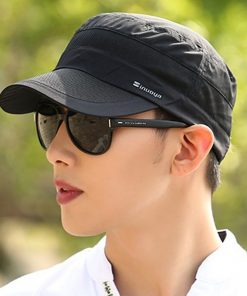 XdanqinX Men's Hats Summer Mesh Breathable Baseball Caps Sport Ultra Thin Fashion Casual Adjustable Head Size Snapback Flat Cap