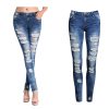 2017 New Women Jeans Female Blue Slim Ripped Jeans for Women Skinny Distressed Washed Stretch Denim Pants Femme Plus Size 2XL 50