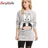 BerylBella Cotton Women Hoodies 2018 Autumn Fashion Casual Pullover Women Sweatshirts Long Sleeved O Neck Bunny Mujer Sweatshirt