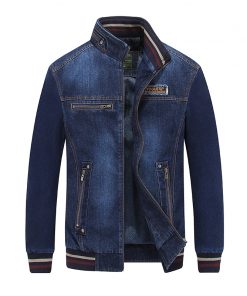 AFS JEEP 2018 New fashion denim jacket men street wear stand collar zipper casual men jacket coat jaqueta jeans masculina