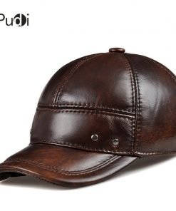 HL102 genuine leather men baseball cap hat CBD high quality men's real leather adult solid adjustable men's hats caps
