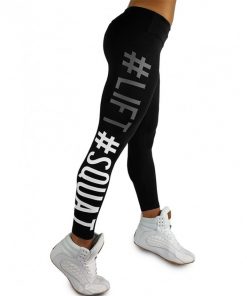 New Arrival Lift Squat Letter Print High Waist Women Leggings Pants Breathable Female Fitness Leggins Casual Trousers For Women