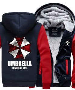 Hoodies 2018 winter new warm fleece Anime umbrella men sweatshirts high quality men M-4X
